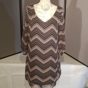 Black/pink V Neck Striped Lily Rose Dress M